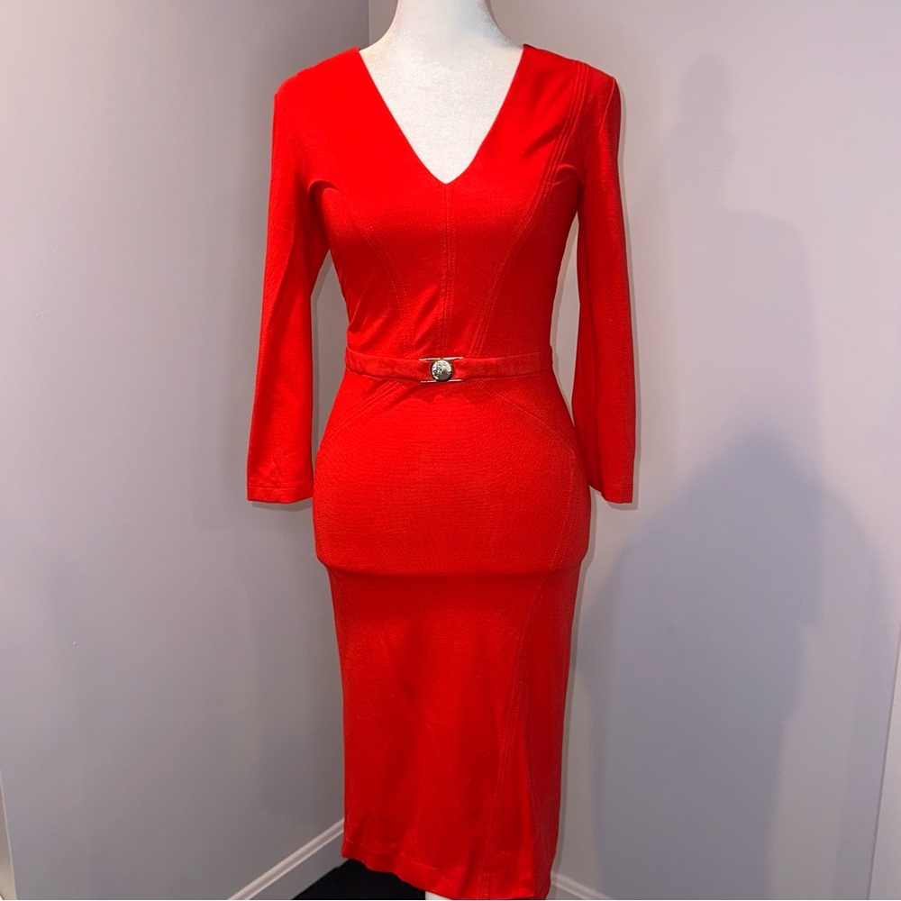 Versace Red Midi Dress